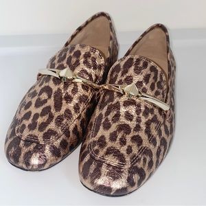 Kate Spade Lana Loafers in Bronze Metallic Leather Leopard Print 6